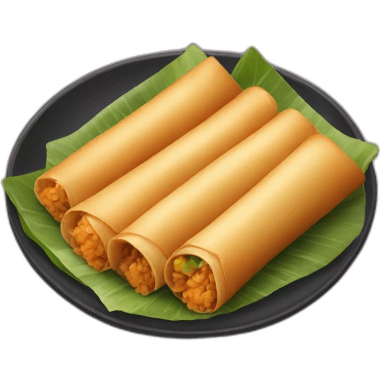 A plate of Lumpia emoji