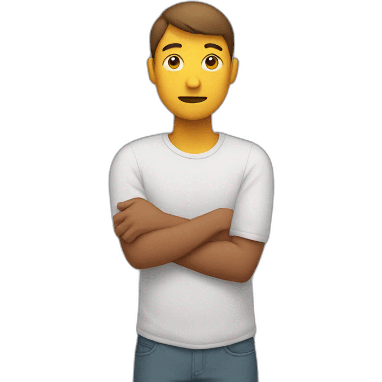 Man with two arms over face  emoji