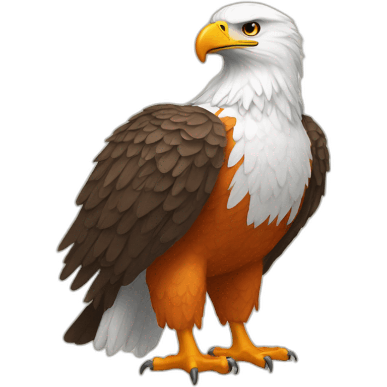 full body Eagle With orange and white plumage emoji