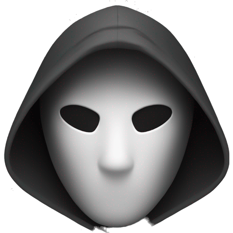 grayscale black mysterious masked hooded man emoji