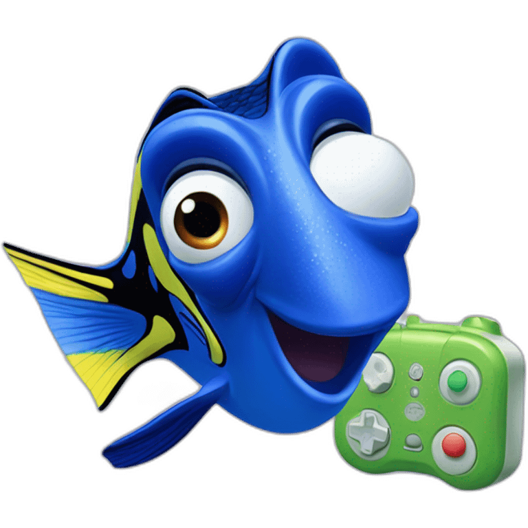 finding dory holding controller emoji