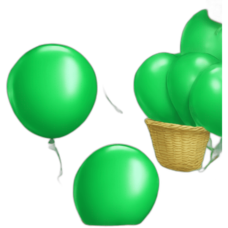 Inflatable green balloon with a green basket emoji