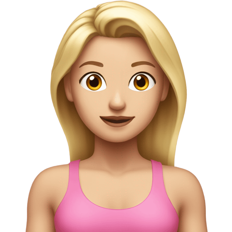 Blonde Pink Pilates princess emoji