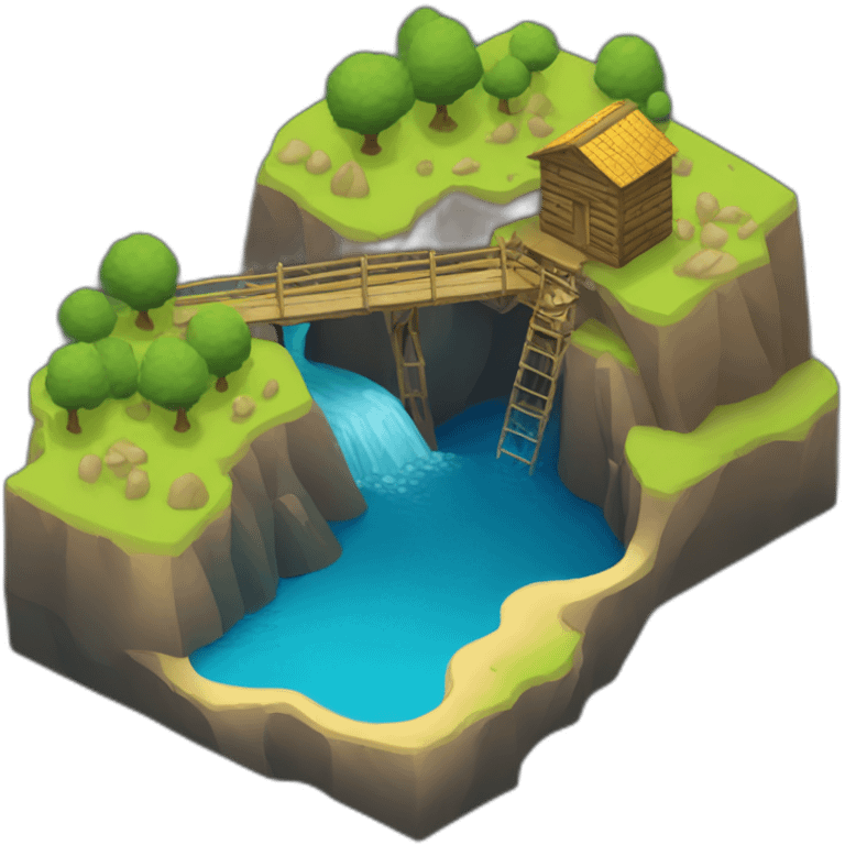 isometric river mineshaft gold emoji