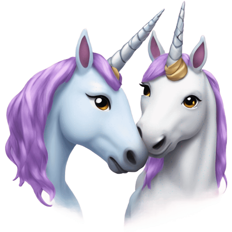 Unicorn kiss emoji