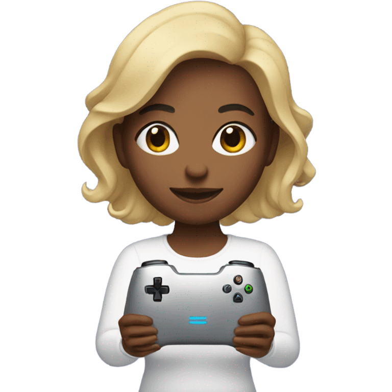 Woman with ps 5 console emoji