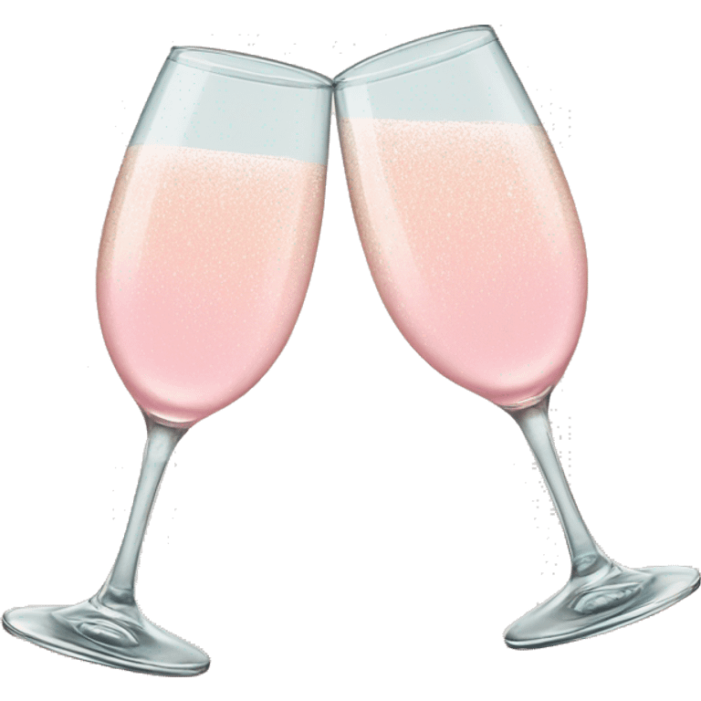 glasses of pastel pink champagne are smashing against each other emoji