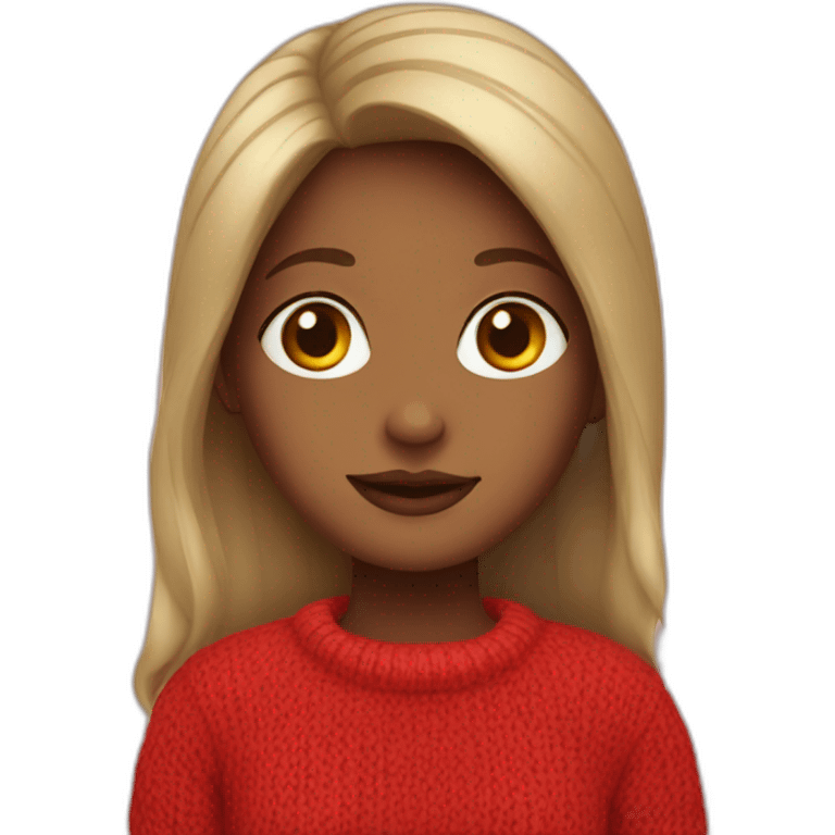 Girl in red sweater emoji