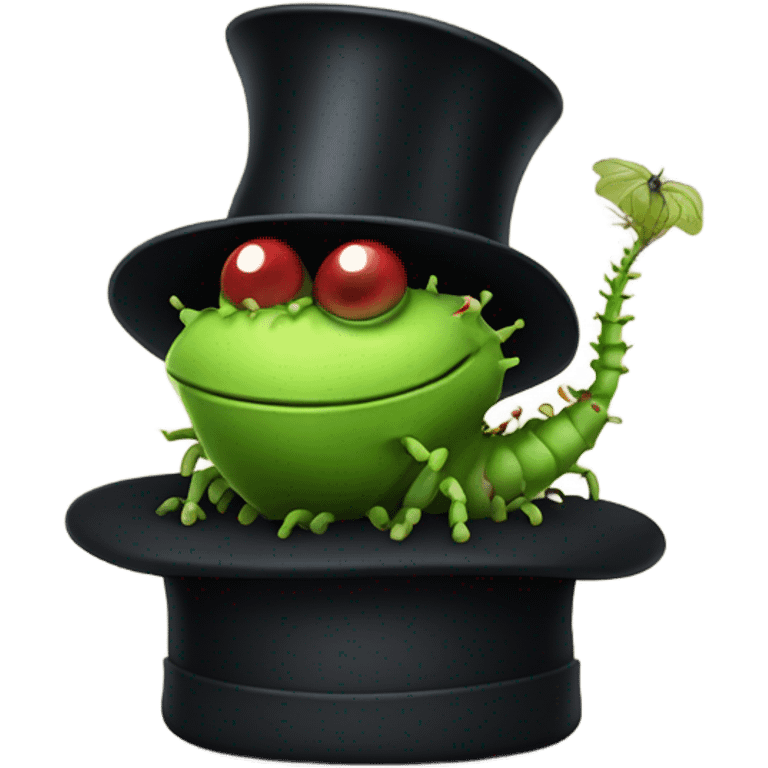 Flytrap wearing a top hat  emoji