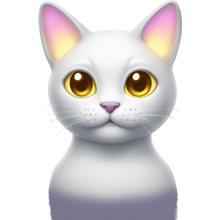 cat with glowing iridescent ears emoji