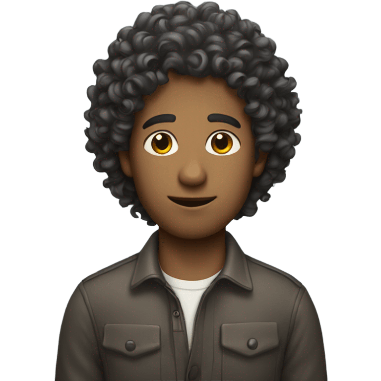 Curly hair guy standing  emoji