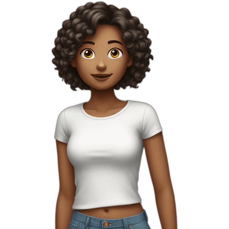 Girl in short top emoji