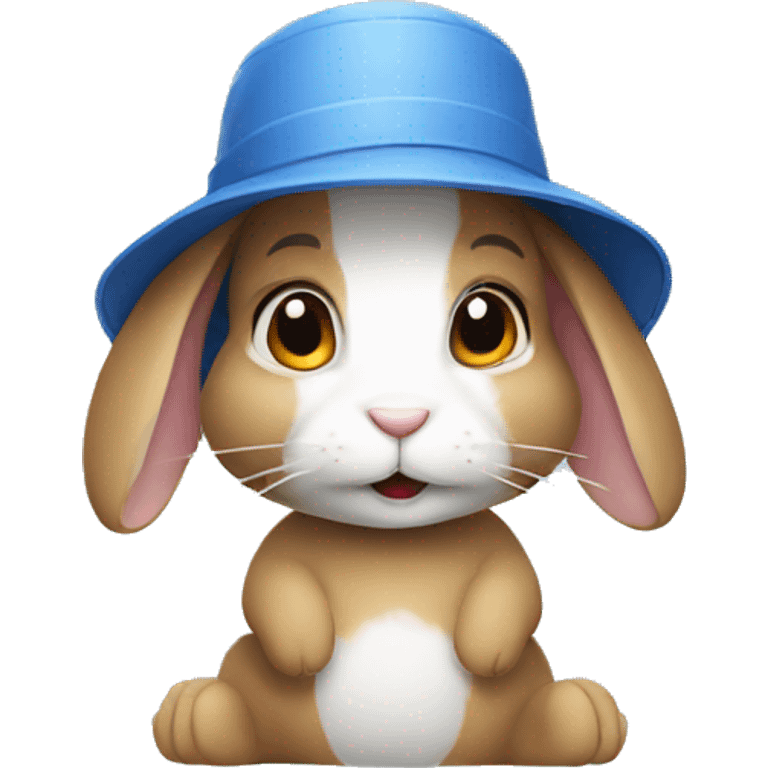 A rabbit wearing bucket hat emoji