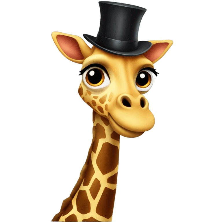 Giraffe with a top hat  emoji