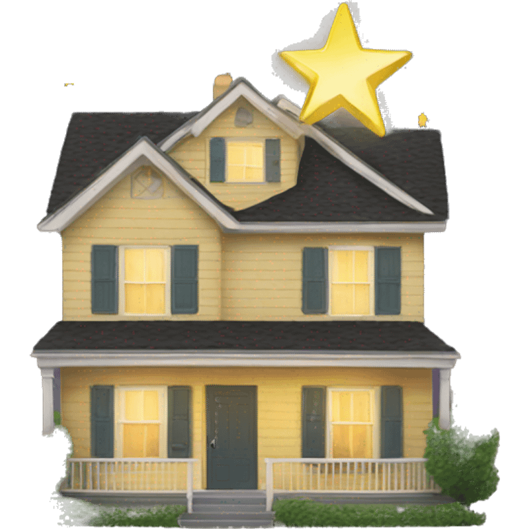 Stars sparkle on a house  emoji