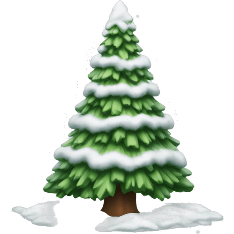 christmas tree with snow emoji