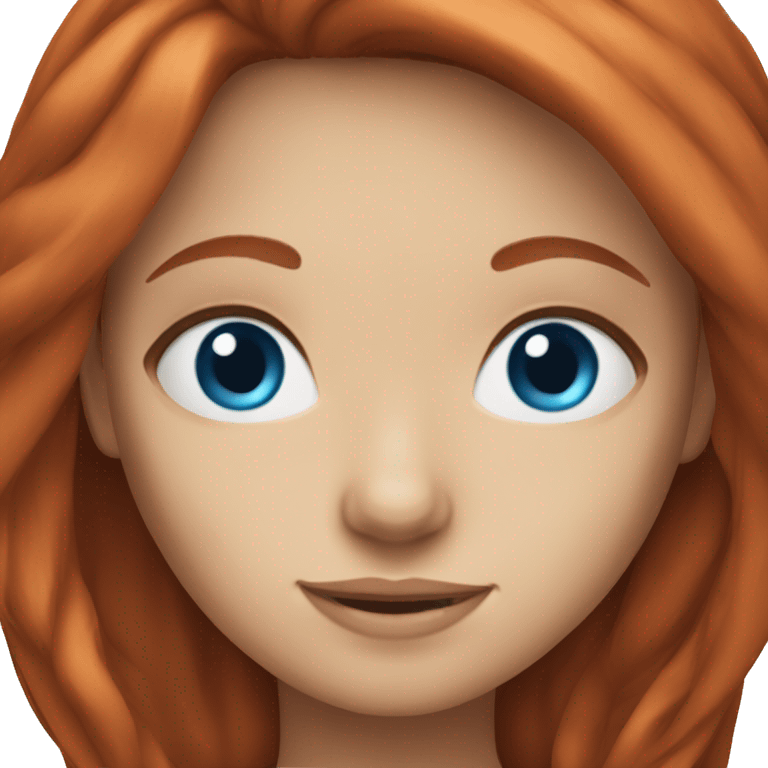 red haired girl with blue eyes and long hair emoji