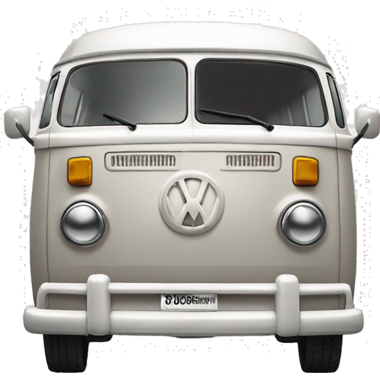 white Bay Window vw bus with flat roof emoji