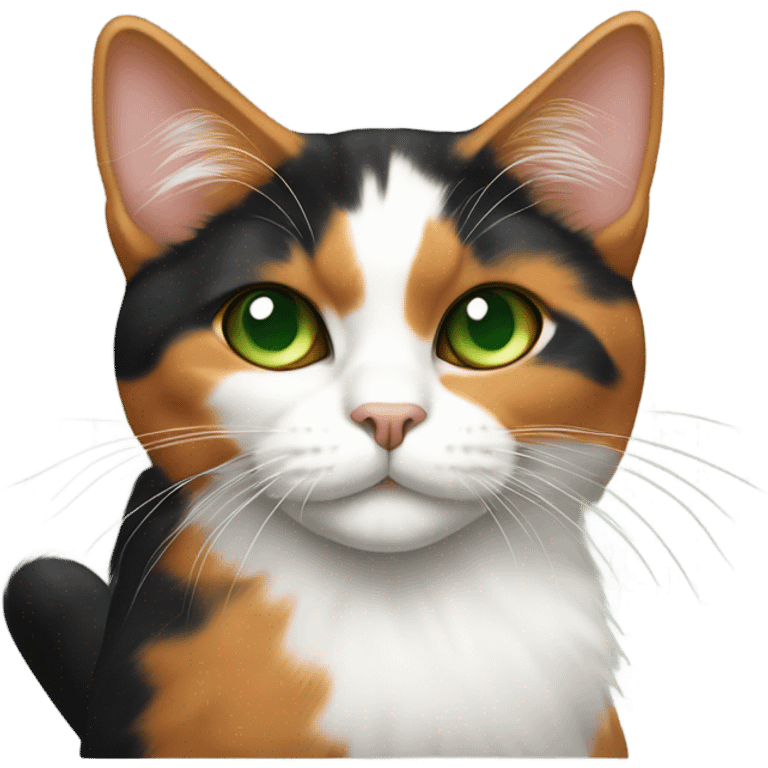 Calico Cat Full Body Green Eyes emoji