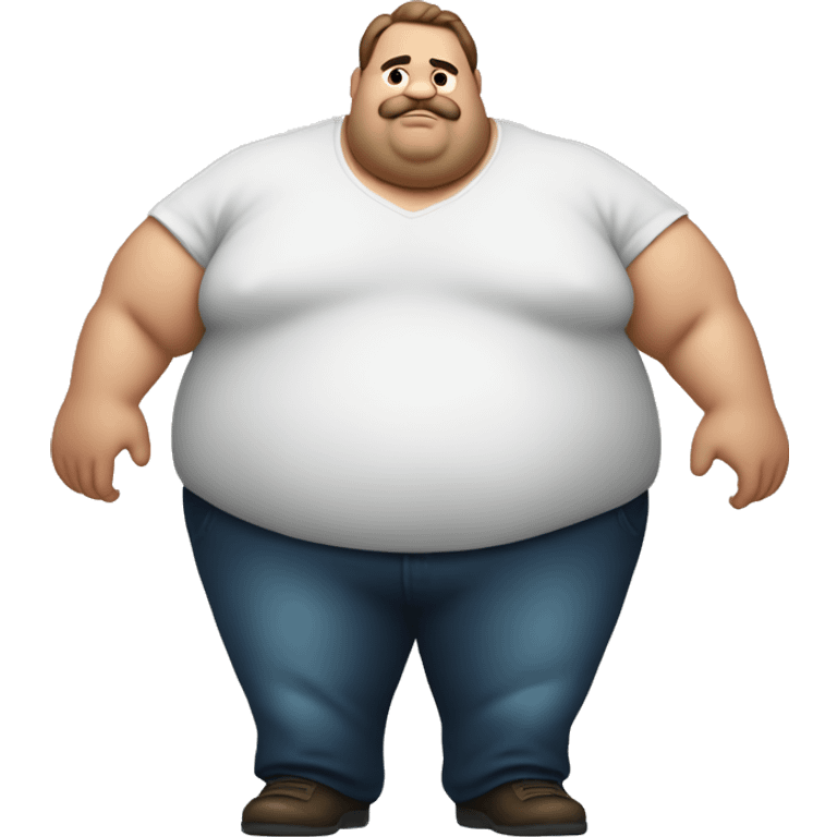 Big fat man with a very large back emoji