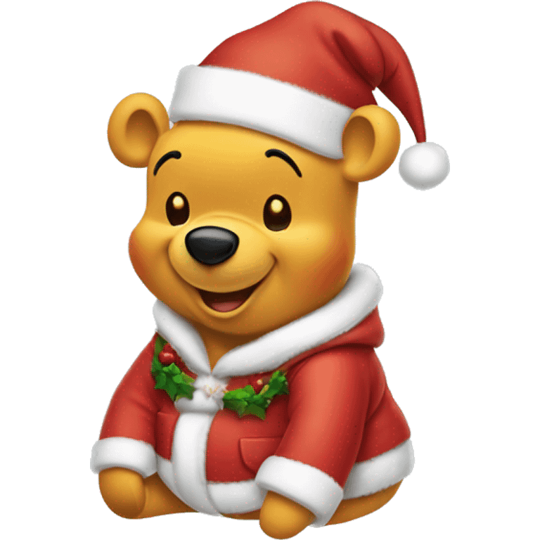 Winnie the Pooh in Christmas outfit emoji