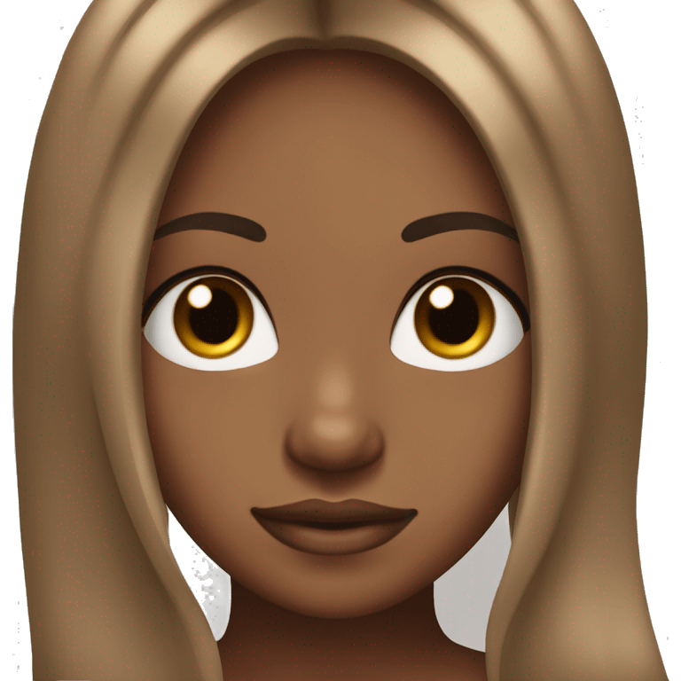 tan girl with long lashes and long brown straight hair emoji