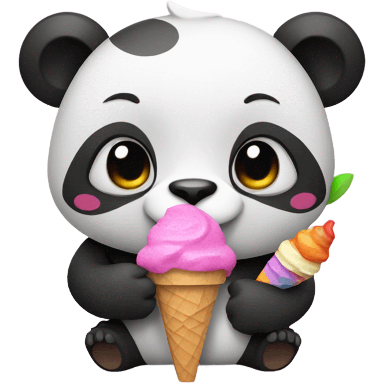 Panda eating ice cream emoji