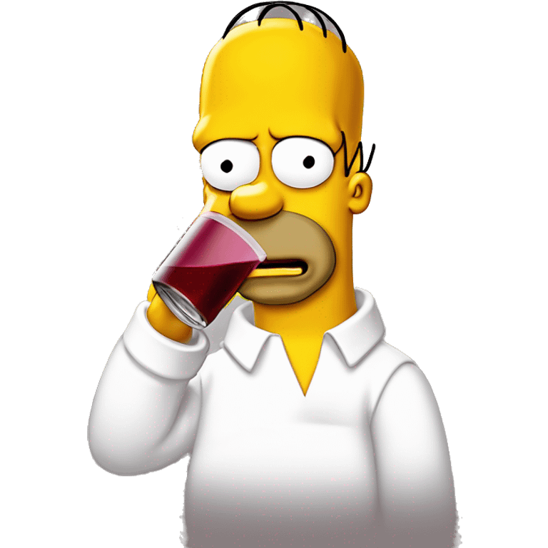 Homer simpson boit une bouteille de sirop de grenadine emoji