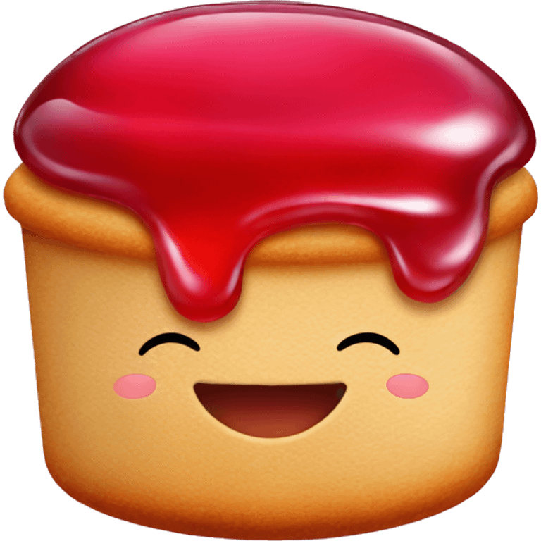 Red jelly jam on a cookie emoji