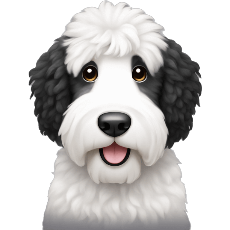 Black white Sheepadoodle emoji