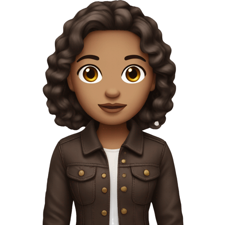 doll dark brown hair cute emoji