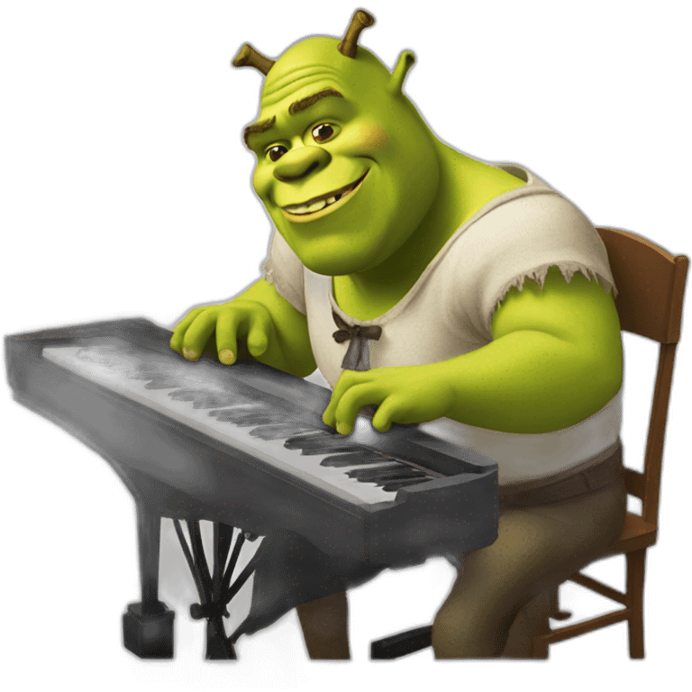 Shrek playing piano emoji