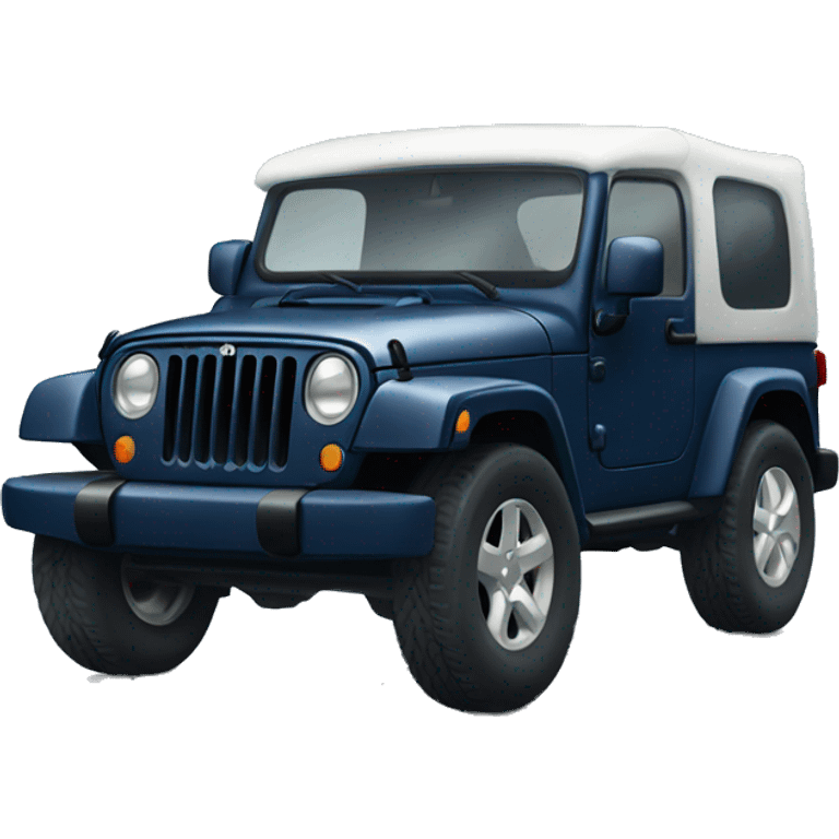 navy blue jeep with a white bow on top emoji