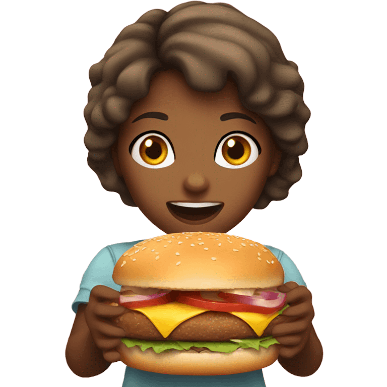 Girl eating burger  emoji