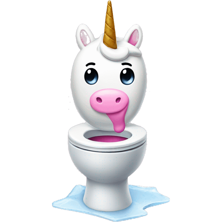 Toilet with unicorn and ice cream inside  emoji