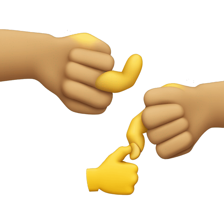 Yellow right hand and left hand with thumbs down, and with the thumbs touching eachother  emoji