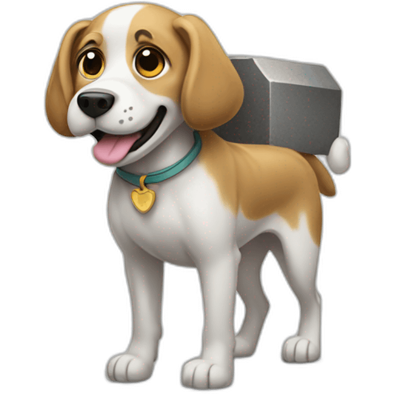 dog carryng a grave emoji