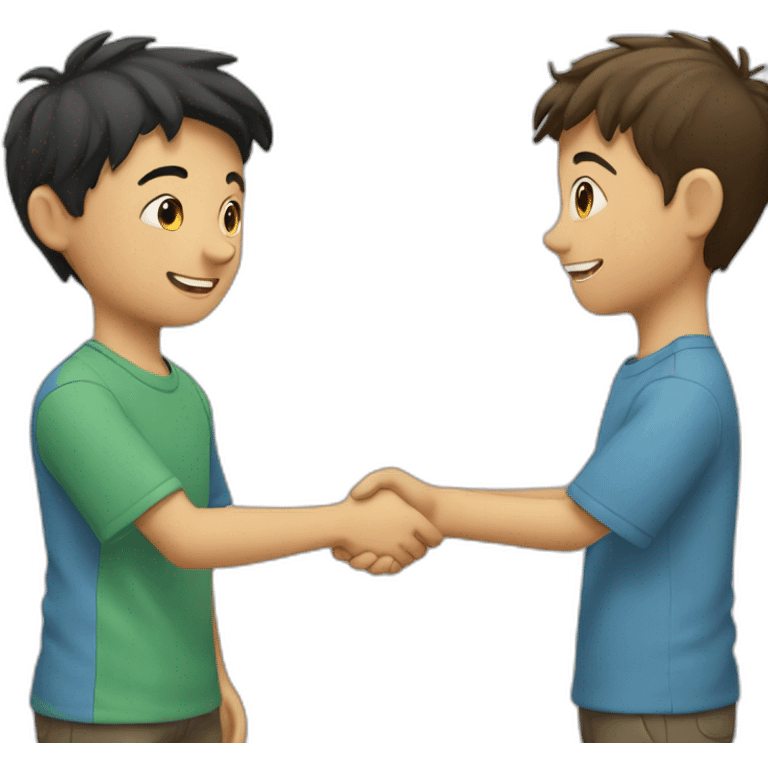 A boy handshaking with other boy emoji