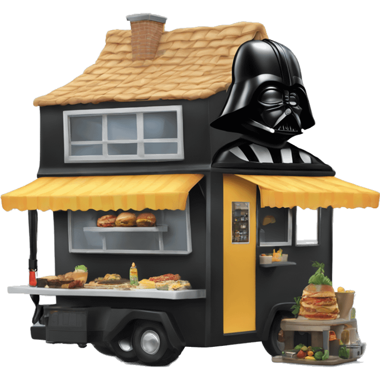 Realistic Darth Vader’s  dream house built food truck  emoji