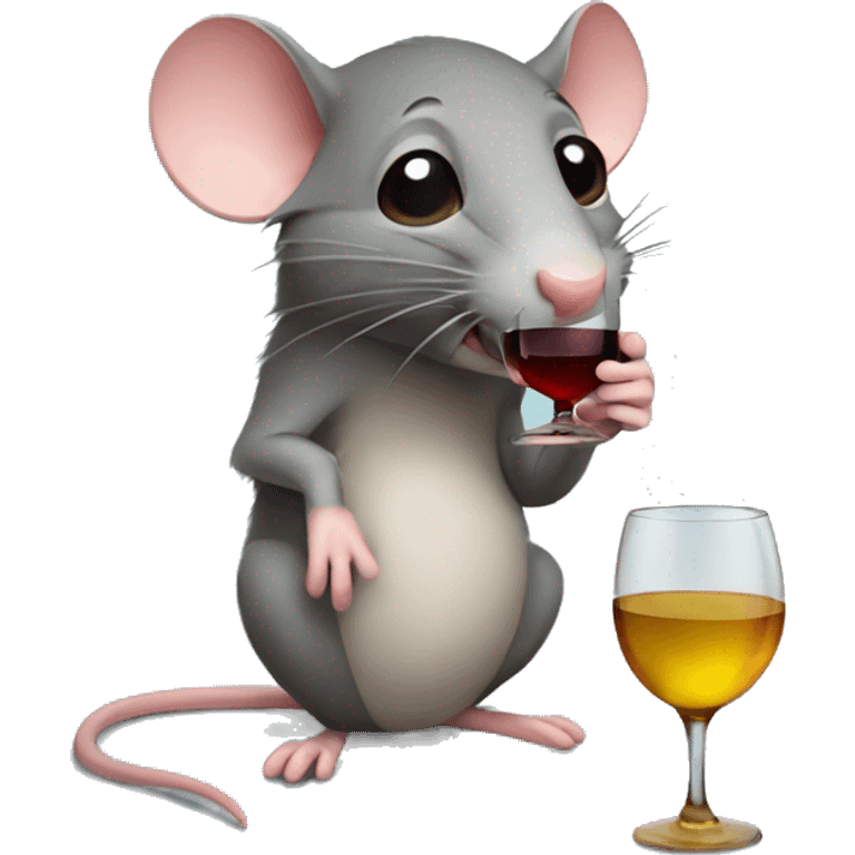 rat drinking wine emoji