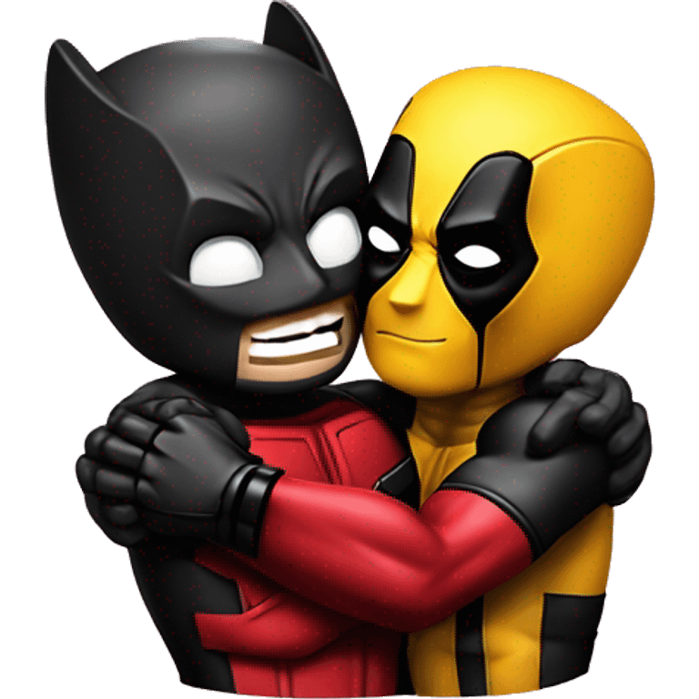 Deadpool and wolverine hug emoji