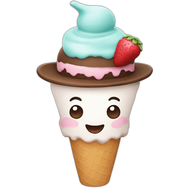 Ice cream with a Hat emoji