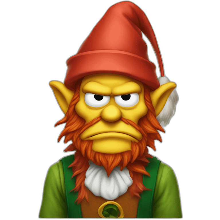 groundskeeper willie as a grumpy elf emoji