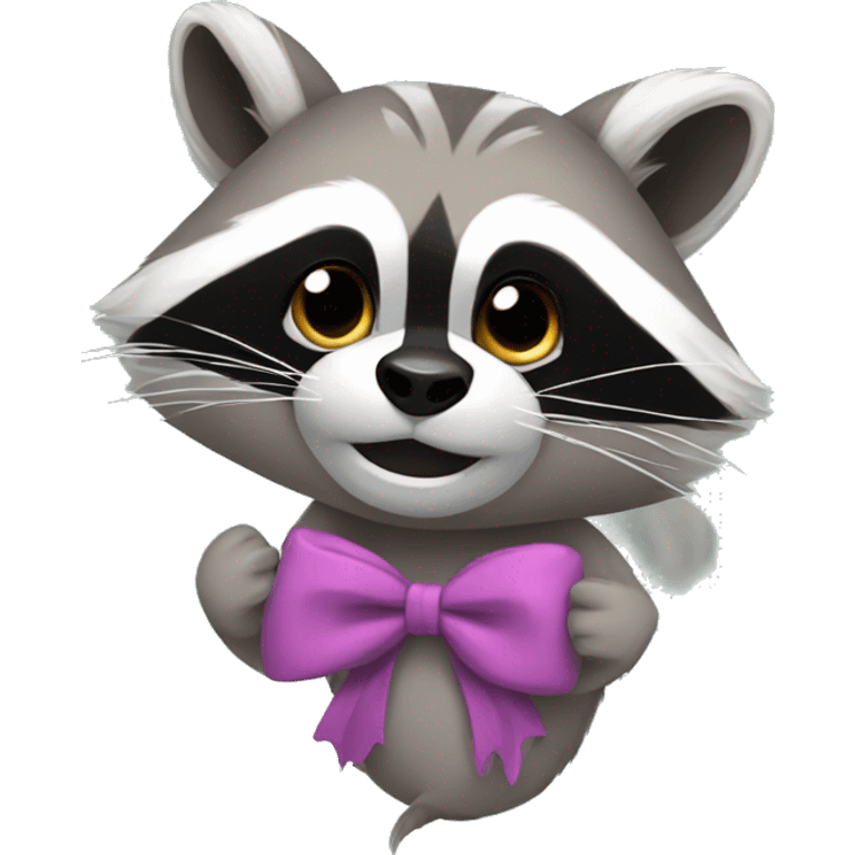 Racoon with bow  emoji