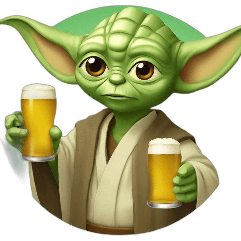 Yoda with beer emoji