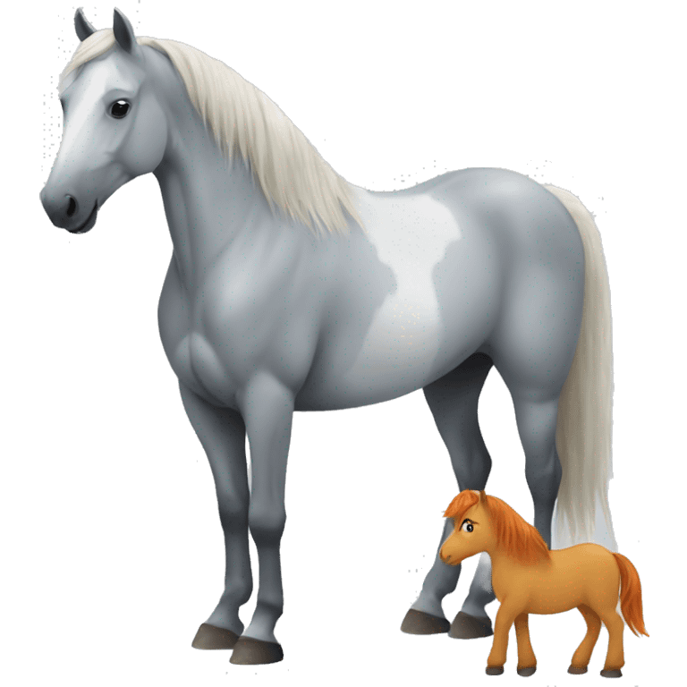 grey horse and ginger girl emoji