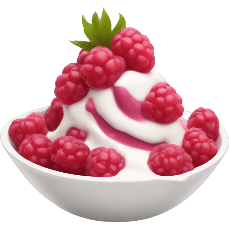 Raspberry yogurt bowl emoji