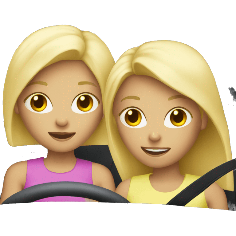 Two blonde girls in a car emoji