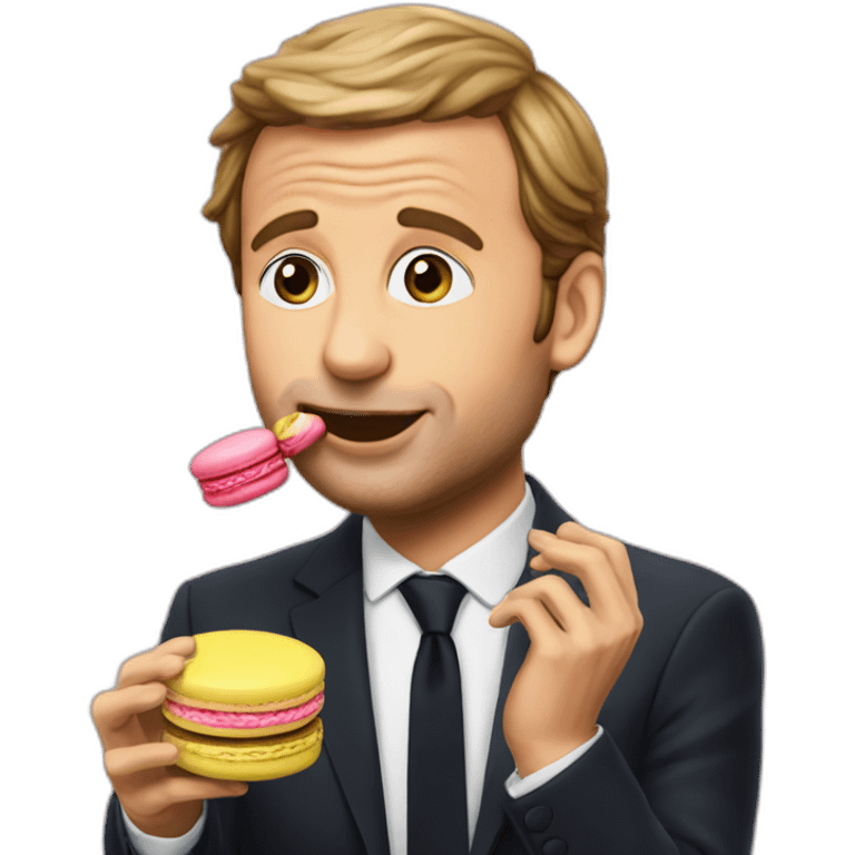 Macron eating macaron emoji