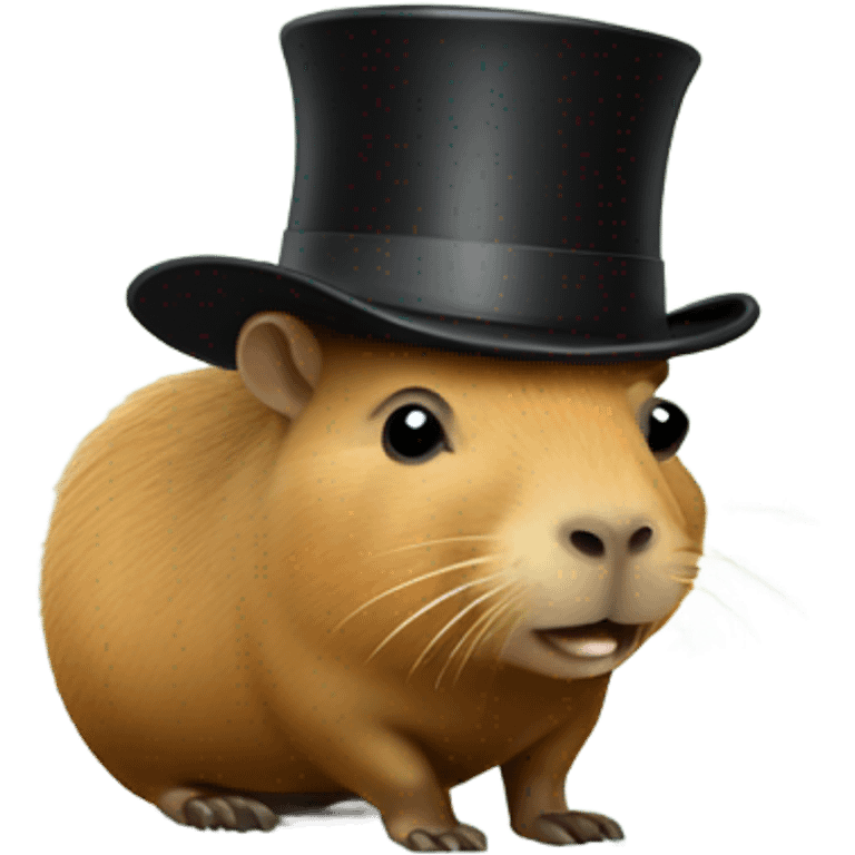 Capybara with a top hat  emoji